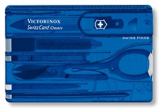 Швейцарская карта Victorinox SwissCard Classic (0.7122.T2) синий полупрозрачный коробка подарочная