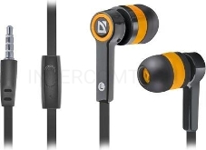 Наушники Defender Pulse 420 черный + оранжевый, вставки 63420