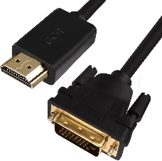 Greenconnect Кабель HDMI-DVI 1.8m черный, OD7.3mm, 28/28 AWG, позолоченные контакты, 19pin AM / 24+1M AM double link, тройной экран Greenconnect Кабель HDMI-DVI 1.8m черный, OD7.3mm, 28/28 AWG, позолоченные контакты, 19pin AM / 24+1M AM double link, тройн