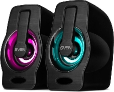 Колонки чёрные Sven 255 (2x3W, RGB подсветка, USB)