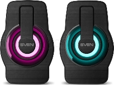 Колонки чёрные Sven 255 (2x3W, RGB подсветка, USB)