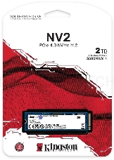 Накопитель SSD Kingston 2Tb NV2, M.2(22x80mm), NVMe, PCIe 4.0 x4, 3D TLC, R/W 3500/2800MB/s, TBW 640, DWPD 0.3 (3 года)