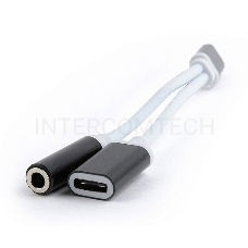 Переходник Cablexpert USB Type-C/Jack3.5 F+ Type-C F, черный, пакет (CCA-UC3.5F-02)