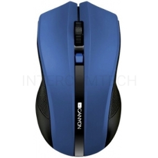 Мышь беспроводная CANYON CNE-CMSW05BL, 2.4Ghz wireless Optical  Mouse with 4 buttons, DPI 800/1200/1600, голубой