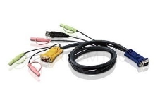 Кабель ATEN KVM Cable 2L-5305U Кабель для KVM: USB(Am)+DB15(m)+2*Audio (PC) -на- SPHD15(m)+2*Audio (KVM), 5м