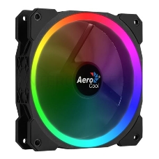 Вентилятор Aerocool ORBIT , 120x120x25мм, 16,8 млн. цветов, RGB подсветка в виде двойного кольца, 3-Pin, 1200 об/мин, 55,9 CFM, 14,1 дБА