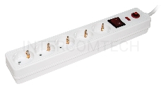 Сетевой фильтр Iek WFP10-16-05-01-N СФ-05К-выкл. 5 мест 2Р + PE/1,5метра  3х1мм2