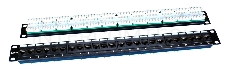 Патч-панель 19дюйм 1U RJ45 кат.5e 24 порта PP3-19-24-8P8C-C5E-110D черн. Hyperline 246095