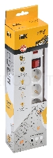 Сетевой фильтр Iek WFP10-16-05-01-N СФ-05К-выкл. 5 мест 2Р + PE/1,5метра  3х1мм2