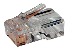 Разъем PLUG-8P8C-U-C5-100 RJ45(8P8C) под витую пару кат.5e универс. (для ож и мж кабеля) Hyperline 49377