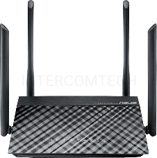Маршрутизатор беспроводной Asus RT-AC1200 10/100BASE-TX черный (Dual Band)