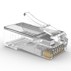 Вилка RJ-45 (8P8C) LC-PTU-01/100 универсальная. кат.5e. со сквозным отверстием  (100 шт.)