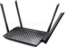 Маршрутизатор беспроводной Asus RT-AC1200 10/100BASE-TX черный (Dual Band)