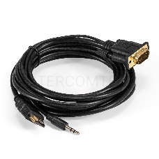 Кабель-переходник HDMI-VGA ExeGate EX-HDMIM-VGAM-3.5JackS-3.0 (19M/15M+3.5mm Jack M, 3м) Преобразователь цифрового HDMI сигнала в VGA видео и стерео-аудио