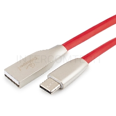 Кабель USB 2.0 Cablexpert CC-G-USBC01R-3M, AM/Type-C, серия Gold, длина 3м, красный, блистер