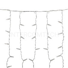 Гирлянда Светодиодный Дождь  2x0,8м, прозрачный провод, 230 В, диоды ТЕПЛЫЙ БЕЛЫЙ, 160 LED