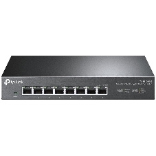 Коммутатор TP-Link 8-port Desktop 2.5G Unmanaged switch, 8 100/1G/2.5G RJ-45 ports, Fanless design, 12V/1.5A DC power supply.