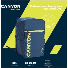 Рюкзак CANYON cabin size backpack for 15.6 laptop,polyester,navy