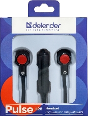 Наушники DEFENDER Pulse 428 черный, вставки 63428