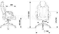 Кресло игровое Бюрократ VIKING 3 AERO RED черный/красный искусст.кожа/ткань