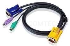 Кабель ATEN KVM Cable 2L-5203P Кабель для KVM: 2*PS/2(m)+DB15(m) (PC) -на- SPHD15(m) (KVM), 3м