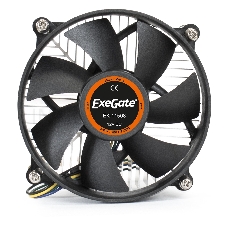 Кулер ExeGate EX286138RUS EK-11508 (Al, LGA1150/1151/1155/1156/1200, TDP 75W, 90mm, 2200RPM, Hydro bearing, 3pin, 22db, 285г, с термопастой, Retail)