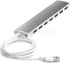 Разветвитель Greenconnect USB 2.0 GCR-UH217S на 7 портов  0,5m , silver