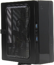 Корпус Powerman <EQ101BK> slim ATX 200W Black [6117857] (8cm Fan, 2* USB 3.0, Audio, PM-200ATX-PRO APFC)