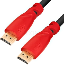 Кабель Greenconnect 2.0m, HDMI версия 2.0 HDR 4:2:2, Ultra HD, 4K 60 fps 60Hz/5K*30Hz, 3D, AUDIO, 18.0 Гбит/с, 28/28 AWG, OD7.3mm, тройной экран, черный, красные коннекторы, GCR-HM3012-2.0m Greenconnect Кабель 2.0m, HDMI версия 2.0 HDR 4:2:2, Ultra HD, 4K