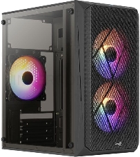 Корпус Aerocool Cs-107-A-BK-v2 (mATX, без БП, Window, USB3.0 x1, USB2.0 x1, 12cm FRGB fans x3)