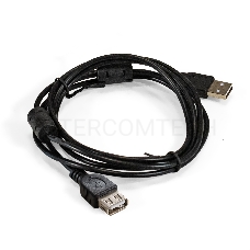 Удлинитель USB 2.0 ExeGate EX-CCF-USB2-AMAF-1.8F (Am/Af, позолоченные контакты, ферритовые кольца, 1,8м)