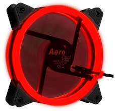 Вентилятор Aerocool REV Red , 120x120x25мм, цвет светодиодов : красный, подсветка в виде двойного кольца, 3+4-Pin, 1200 об/мин, 41,3 CFM, 15,1 дБА