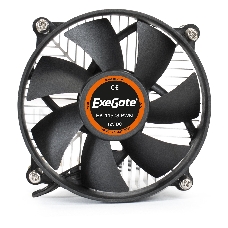 Кулер ExeGate EX286141RUS EK-11508.PWM (Al, LGA1150/1151/1155/1156/1200, TDP 75W, Fan 90mm, PWM, 1200-2600RPM, Hydro bearing, 4pin, 11-24db, 285г, с термопастой, на винтах, Retail color box)