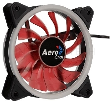 Вентилятор Aerocool REV Red , 120x120x25мм, цвет светодиодов : красный, подсветка в виде двойного кольца, 3+4-Pin, 1200 об/мин, 41,3 CFM, 15,1 дБА