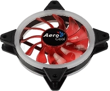 Вентилятор Aerocool REV Red , 120x120x25мм, цвет светодиодов : красный, подсветка в виде двойного кольца, 3+4-Pin, 1200 об/мин, 41,3 CFM, 15,1 дБА