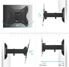 Кронштейн ONKRON M2S для телевизора 17-43 наклонно-поворотный, чёрный