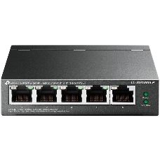 Коммутатор TP-Link 5-Port Gigabit Unmanaged Switch with 4-Port PoE+, metal case, desktop mount, PoE budget 40W.