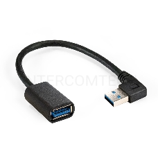 Удлинитель USB 3.0 ExeGate EX-CC-USB3-AMAF-0.15L (Am/Af, угловой 90-градусный коннектор (горизонтальный левый), 0,15м)