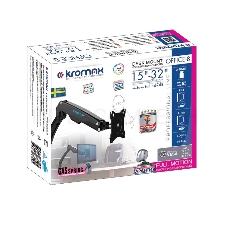 Кронштейн для мониторов Kromax OFFICE-8 black, для LCD/LED мониторов 15-32, нагрузка 2-8 кг, настольный, 6 ст свободы, VESA 100x100 мм