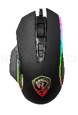 Мышь Qumo Pantheon M50, проводная, оптическая, 7 кнопок, подсветка RGB, 1200/1600/2400/3200  dpi