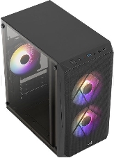 Корпус Aerocool Cs-107-A-BK-v2 (mATX, без БП, Window, USB3.0 x1, USB2.0 x1, 12cm FRGB fans x3)