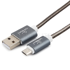 Кабель USB 2.0 Cablexpert CC-G-mUSB02Gy-0.5M, AM/microB, серия Gold, длина 0.5м, титан, блистер