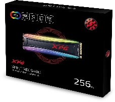Твердотельный накопитель ADATA SPECTRIX S40G RGB SSD 256GB, 3D TLC, M.2 (2280), PCIe Gen 3.0 x4, NVMe, R3500/W1200, TBW 160