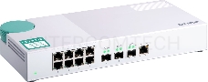 Коммутатор QNAP QSW-308-1C Unmanaged 10 Gb / s switch with 3 SFP + ports, of which 1 is combined with RJ-45, and 8 1 Gb / s RJ-45 ports, bandwidth up to 76 Gb / s, support JumboFrame