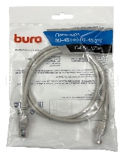 Патч-корд Buro cat5E 1м серый RJ-45 (m)-RJ-45 (m)