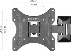 Кронштейн ONKRON M2 для телевизора 26-65 наклонно-поворотный, чёрный