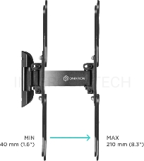 Кронштейн ONKRON M2 для телевизора 26-65 наклонно-поворотный, чёрный