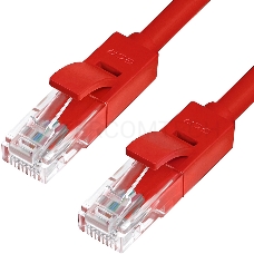 Патч-корд Greenconnect Патч-корд UTP прямой 30m AWG24 кат.5е,  RJ45,  медь, литой (Красный), пластик пакет (GCR-LNC04-30.0m)