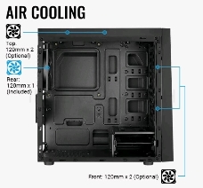 Корпус Aerocool Bolt Mini Tempered Glass без БП, mATX, боковое окно, черный