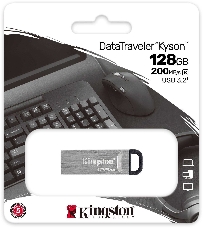 Флеш Диск Kingston 128Gb DataTraveler KYSON <DTKN/128GB>, (USB 3.2, 200 МБ/с при чтении, 60 МБ/с при записи)